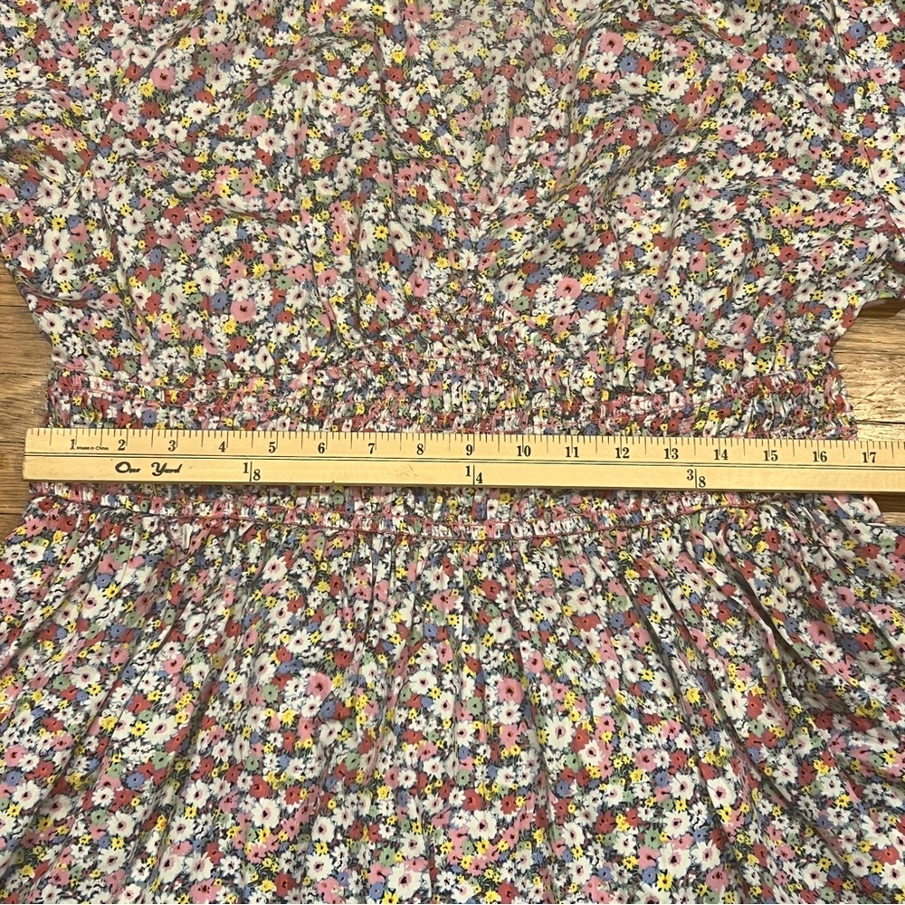 Gap Ditsy Floral Puff Sleeve Smocked Waist Mini Dress 100% Cotton | Size: XL - Picture 4 of 10